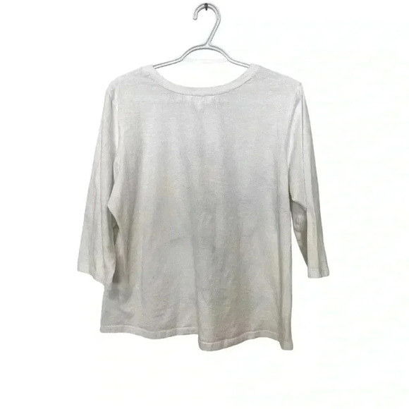 Northern Traditions petite NWOT embroidered and  embellished 3/4 sleeve T-shirt - Picture 3 of 7